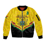 Personalised Afro Ghana Sleeve Zip Bomber Jacket 68th Anniversary Independence