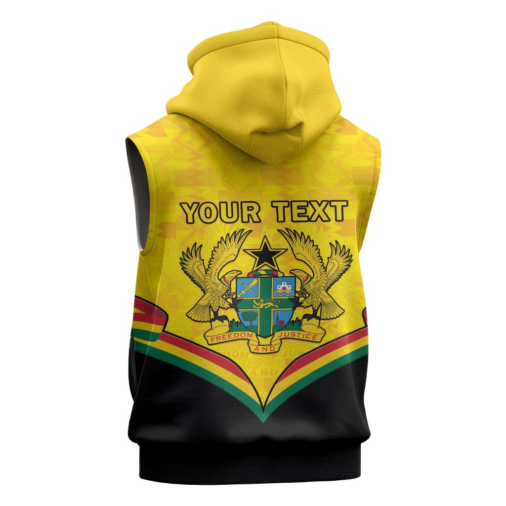 Personalised Afro Ghana Sleeveless Zip Hoodie 68th Anniversary Independence - African Pride