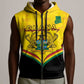 Personalised Afro Ghana Sleeveless Zip Hoodie 68th Anniversary Independence - African Pride