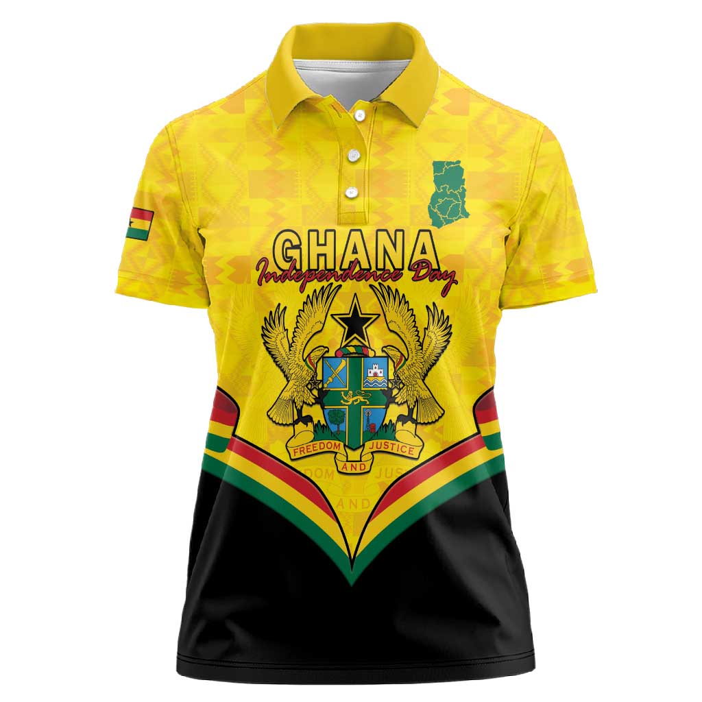 Personalised Afro Ghana Women Polo Shirt 68th Anniversary Independence