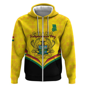 Personalised Afro Ghana Zip Hoodie 68th Anniversary Independence