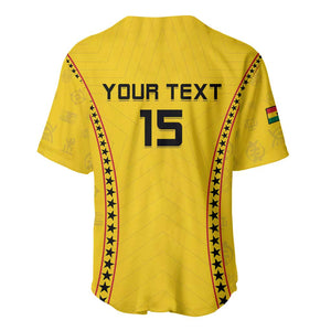 Custom Ghana Football Baseball Jersey Mix Adinkra Pattern