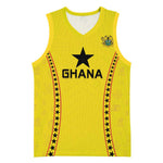 Custom Ghana Football Basketball Jersey Mix Adinkra Pattern LT15