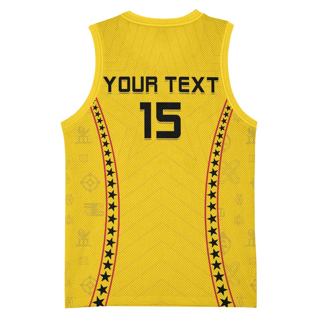 Custom Ghana Football Basketball Jersey Mix Adinkra Pattern LT15