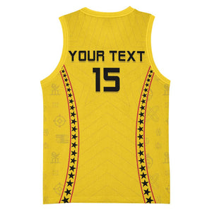 Custom Ghana Football Basketball Jersey Mix Adinkra Pattern LT15