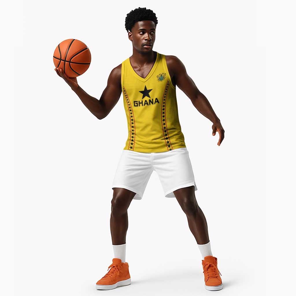 Custom Ghana Football Basketball Jersey Mix Adinkra Pattern LT15