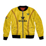 Custom Ghana Football Bomber Jacket Mix Adinkra Pattern