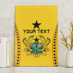 Custom Ghana Football Canvas Wall Art Mix Adinkra Pattern