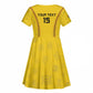 Custom Ghana Football Kid Short Sleeve Dress Mix Adinkra Pattern