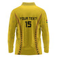 Custom Ghana Football Long Sleeve Polo Shirt Mix Adinkra Pattern