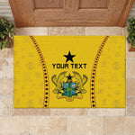 Custom Ghana Football Rubber Doormat Mix Adinkra Pattern