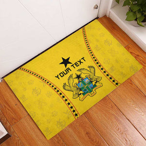 Custom Ghana Football Rubber Doormat Mix Adinkra Pattern
