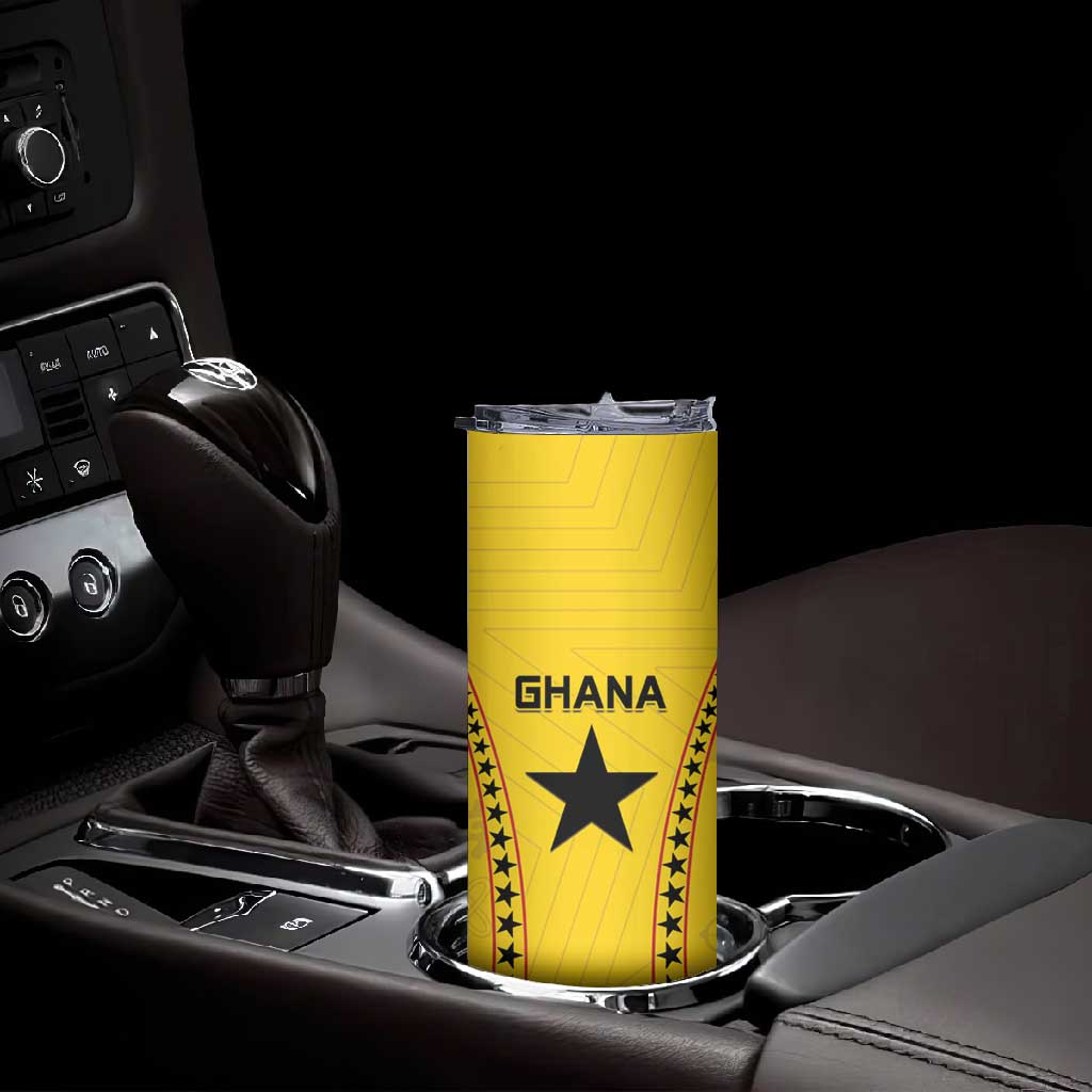 Custom Ghana Football Skinny Tumbler Mix Adinkra Pattern