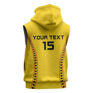 Custom Ghana Football Sleeveless Hoodie Mix Adinkra Pattern - African Pride