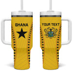 Custom Ghana Football Tumbler With Handle Mix Adinkra Pattern