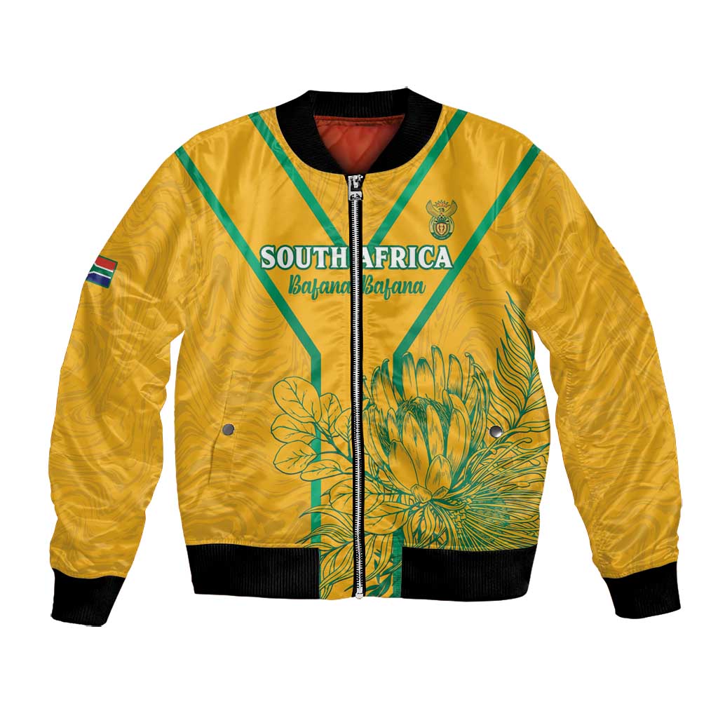 Custom Afro South Africa Soccer Bomber Jacket Go Champions