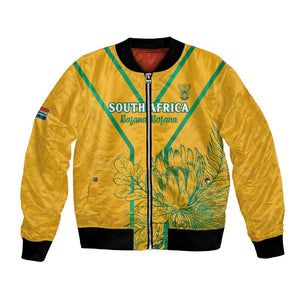 Custom Afro South Africa Soccer Bomber Jacket Go Champions