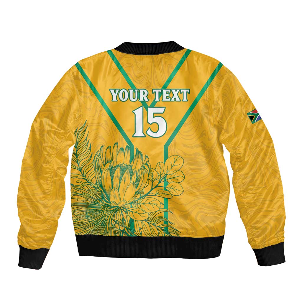 Custom Afro South Africa Soccer Bomber Jacket Go Champions