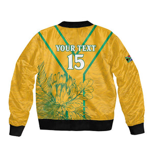Custom Afro South Africa Soccer Bomber Jacket Go Champions