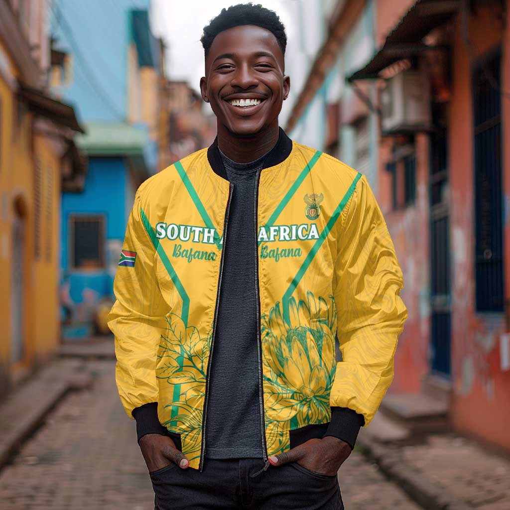 Custom Afro South Africa Soccer Bomber Jacket Go Champions