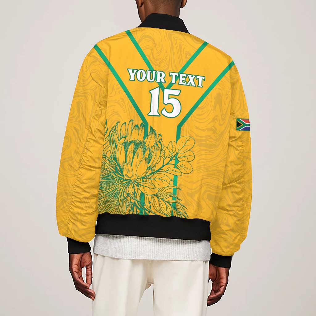 Custom Afro South Africa Soccer Bomber Jacket Go Champions