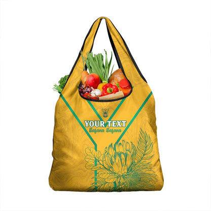 Custom Afro South Africa Soccer Grocery Bag Go Champions