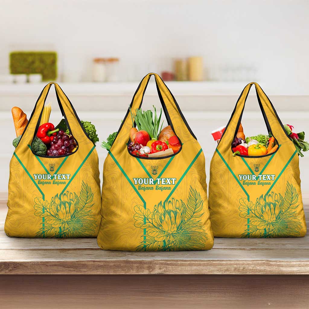 Custom Afro South Africa Soccer Grocery Bag Go Champions