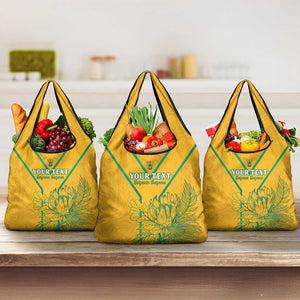 Custom Afro South Africa Soccer Grocery Bag Go Champions