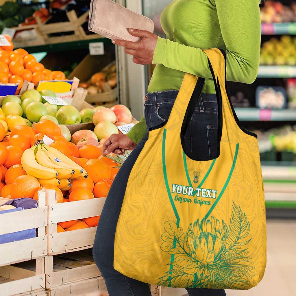 Custom Afro South Africa Soccer Grocery Bag Go Champions