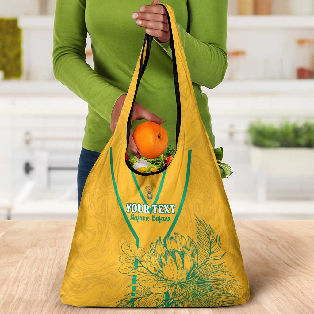 Custom Afro South Africa Soccer Grocery Bag Go Champions