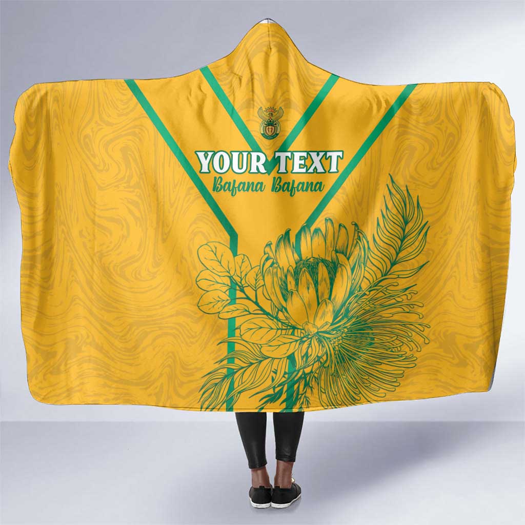 Custom Afro South Africa Soccer Hooded Blanket Go Champions