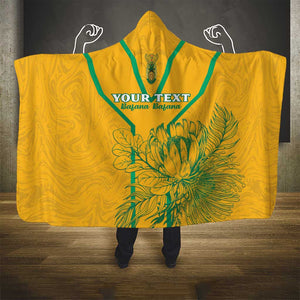 Custom Afro South Africa Soccer Hooded Blanket Go Champions