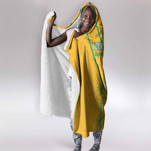 Custom Afro South Africa Soccer Hooded Blanket Go Champions