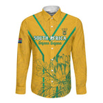 Custom Afro South Africa Soccer Long Sleeve Button Shirt Go Champions