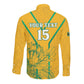 Custom Afro South Africa Soccer Long Sleeve Button Shirt Go Champions