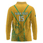 Custom Afro South Africa Soccer Long Sleeve Polo Shirt Go Champions