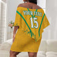 Custom Afro South Africa Soccer Off Shoulder Short Dress Go Champions