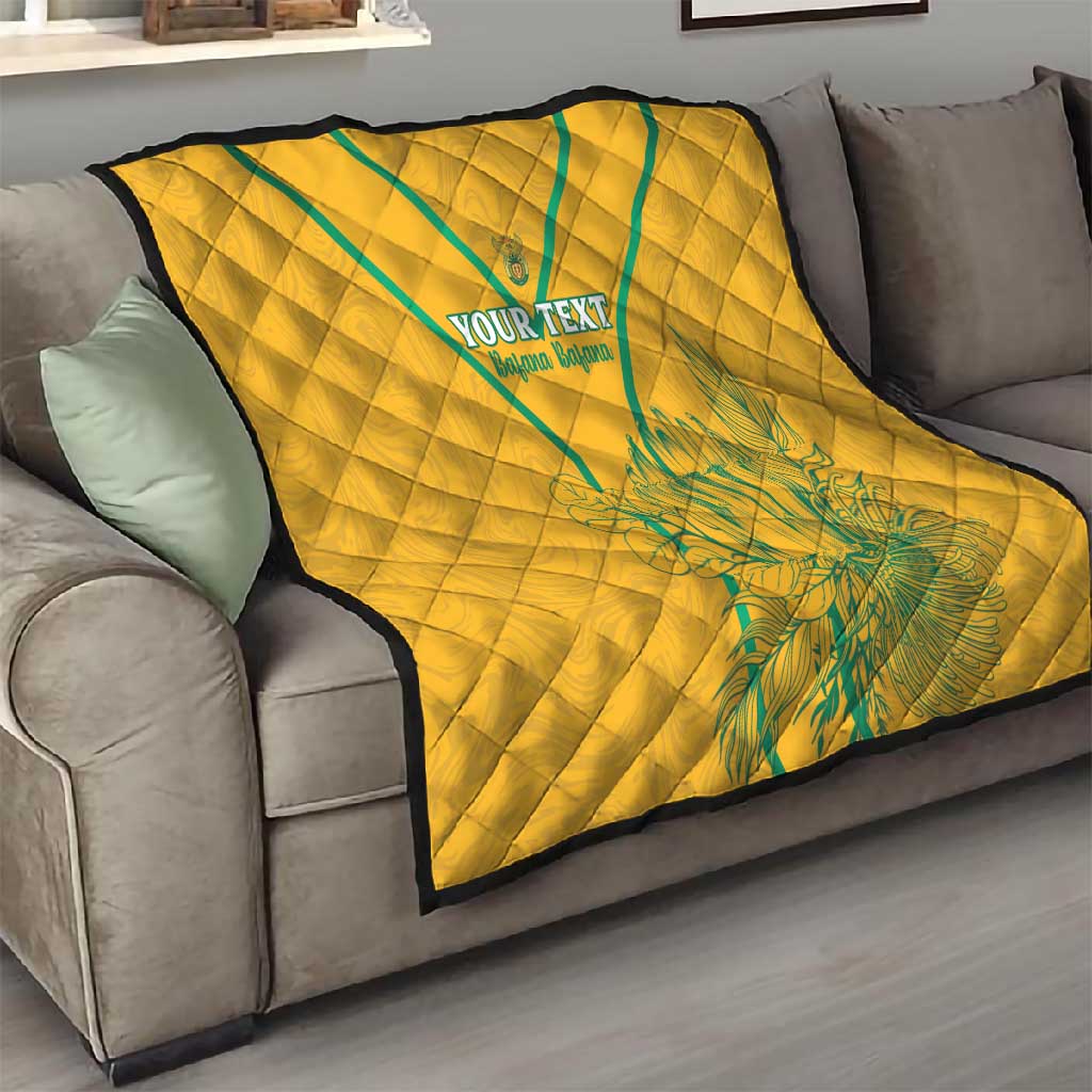 Custom Afro South Africa Soccer Quilt Go Champions