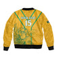 Custom Afro South Africa Soccer Sleeve Zip Bomber Jacket Go Champions