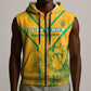 Custom Afro South Africa Soccer Sleeveless Zip Hoodie Go Champions - African Pride