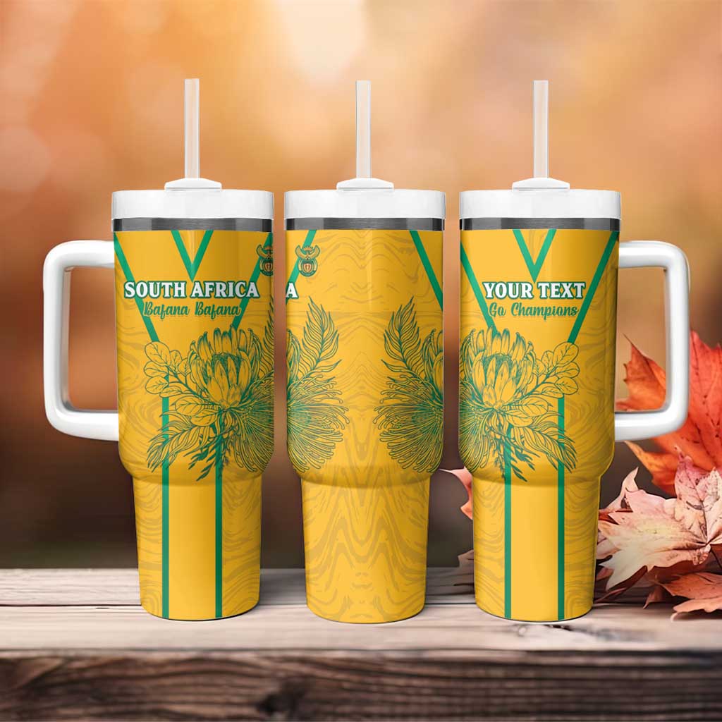 Custom Afro South Africa Soccer Tumbler With Handle Go Champions
