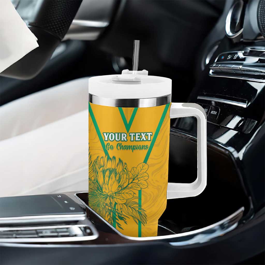 Custom Afro South Africa Soccer Tumbler With Handle Go Champions