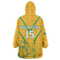 Custom Afro South Africa Soccer Wearable Blanket Hoodie Go Champions
