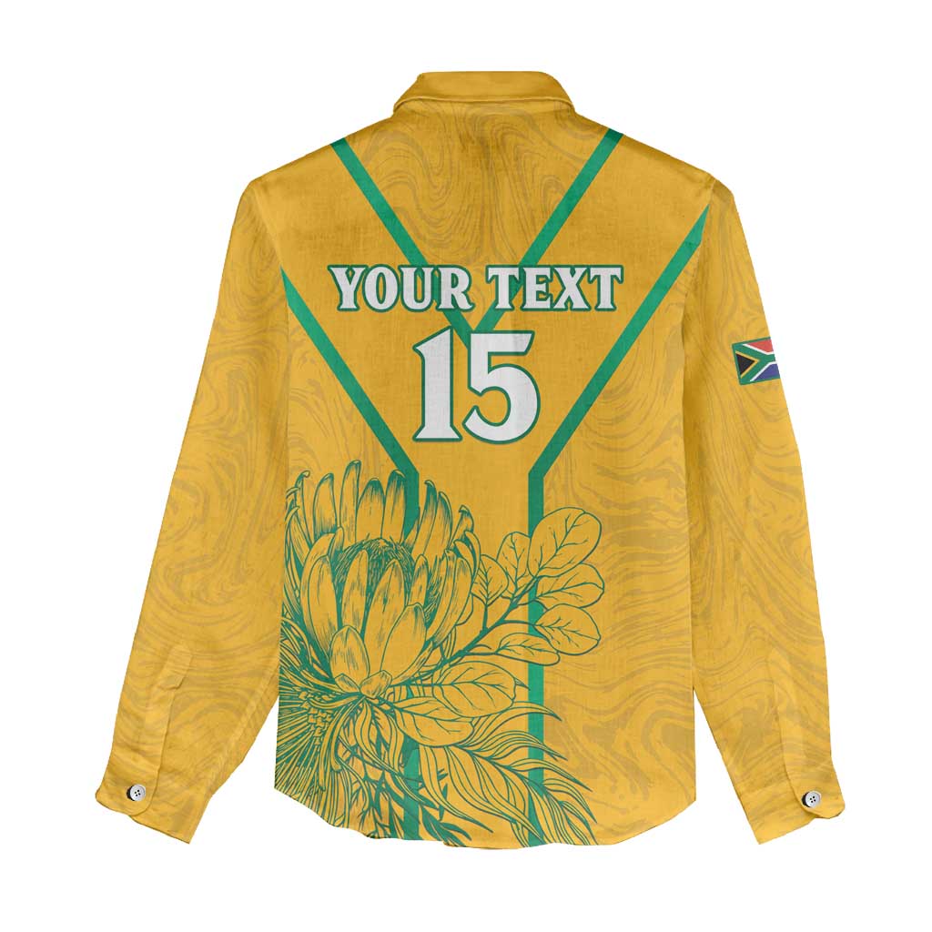 Custom Afro South Africa Soccer Women Casual Shirt Go Champions