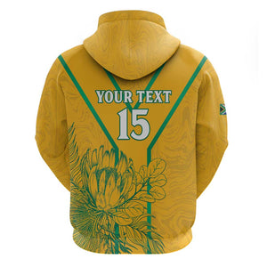 Custom Afro South Africa Soccer Zip Hoodie Go Champions