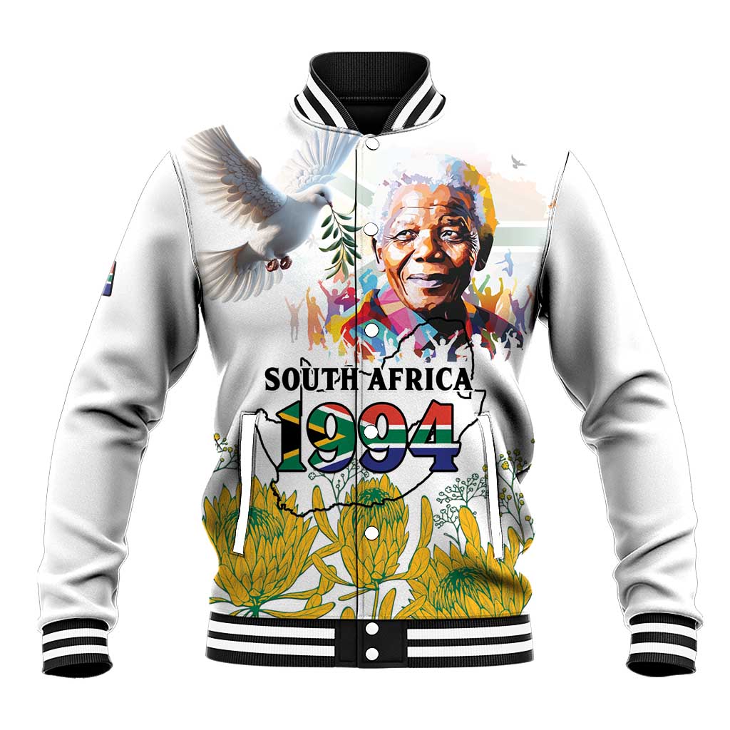 Afro South Africa Freedom Day Baseball Jacket Nelson Mandela