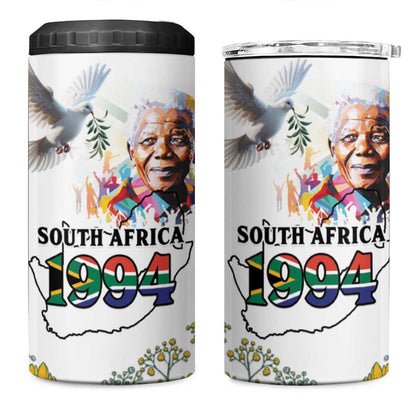 Afro South Africa Freedom Day 4 in 1 Can Cooler Tumbler Nelson Mandela