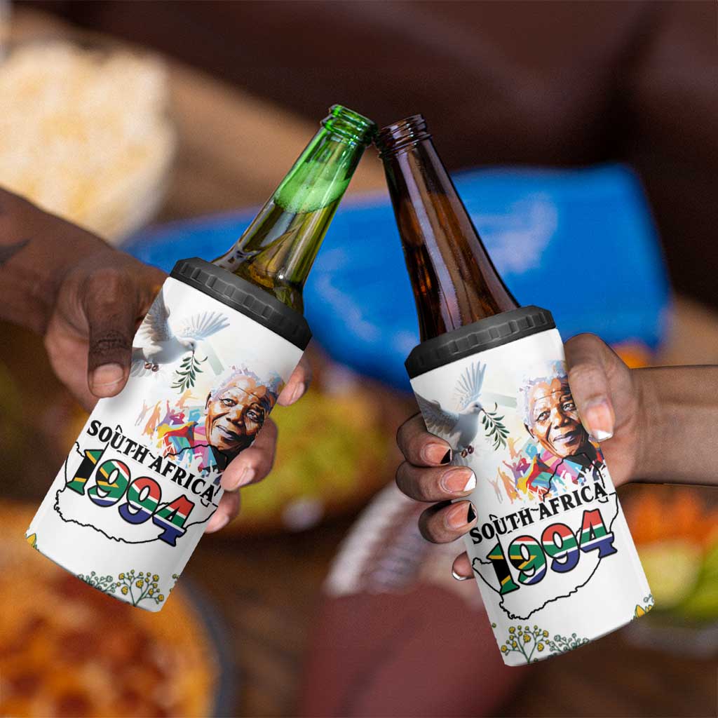 Afro South Africa Freedom Day 4 in 1 Can Cooler Tumbler Nelson Mandela