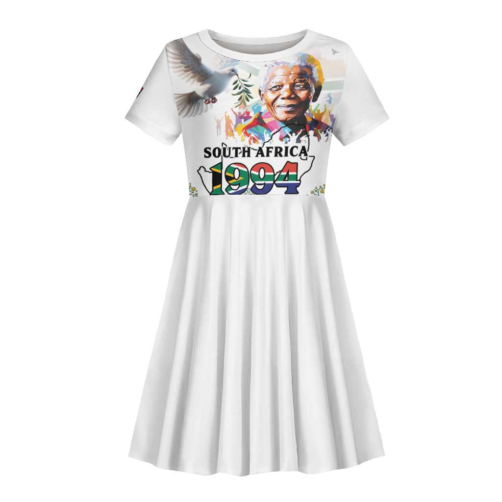 Afro South Africa Freedom Day Kid Short Sleeve Dress Nelson Mandela