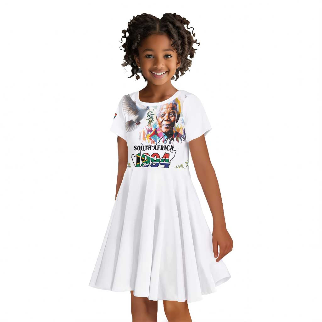 Afro South Africa Freedom Day Kid Short Sleeve Dress Nelson Mandela
